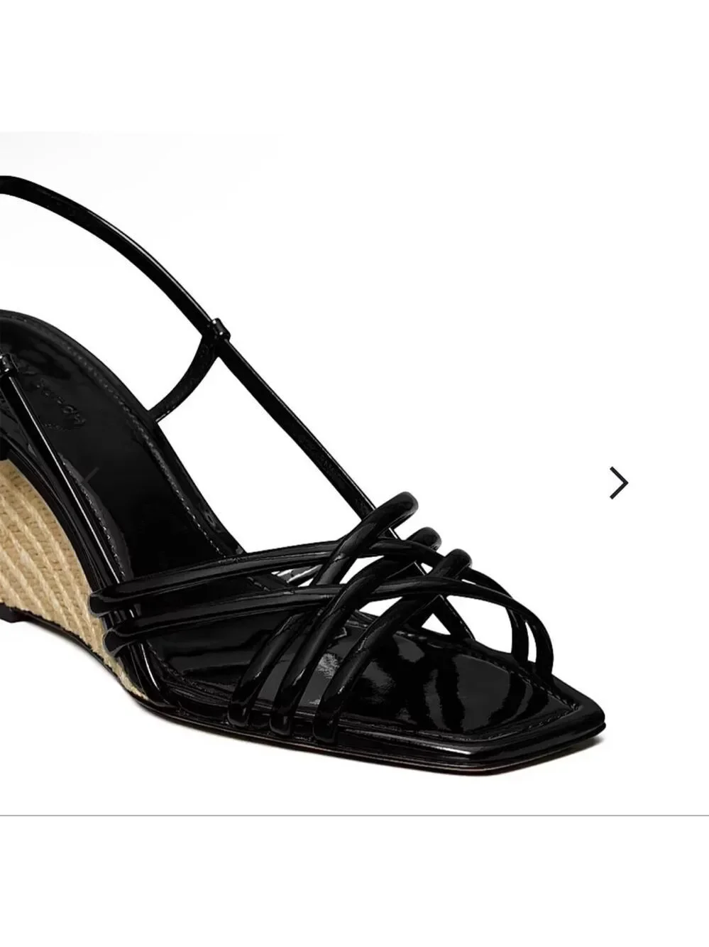 NWT Tory Burch Multi Strap Wedge Sandals Perfect Black Beige 8.5